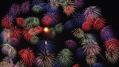 Dark fireworks multicolor skies