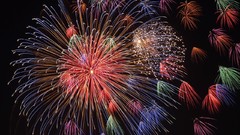 Dark fireworks skies