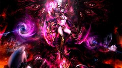 Dark Gothic eyes woman wings fantasy art Demonic