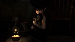 Dark Gothic woman dolls Candles creepy renders