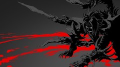 Dark gray background blood Anime hack demons artwork fantasy 