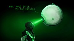 Dark Green gas masks minimalistic artwork digital art 