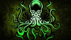 Dark Green smoke Cthulhu alcohol symbol squid cigars whiskey
