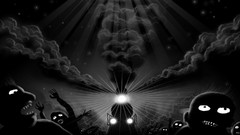 Dark horror artwork terror trains