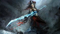 Dark ice Swords artwork fantasy art