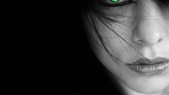 Dark lady eyes green