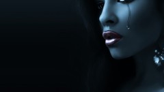 Dark love Gothic eyes sadness pain tears lips