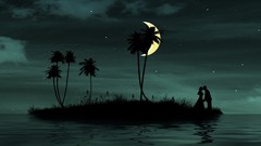 Dark love moon Islands couple vectors