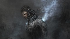 Dark Machines Men anger Robots Brushes faces wires cyborgs 