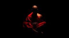 Dark meditation head black background Tibet monk Warriors 