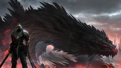 Dark Men Dragons Monsters king Knights flames chains pets 