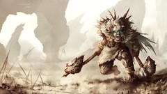 Dark Monsters Warriors fantasy art