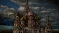 Dark Moscow St. Basil's Cathedral Russia Red Square Temples 
