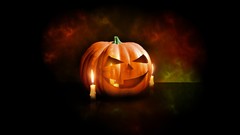 Dark orange Halloween pumpkins Jack O Lantern