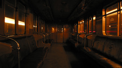 Dark orange trains vagon