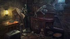 Dark paintings artwork fantasy art abandoned house