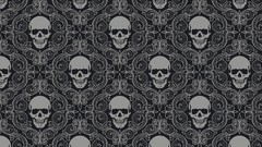 Dark patterns tile skulls