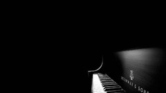 Dark piano monochrome artwork