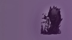 Dark purple Pokemon shadows fantasy art Simple Background