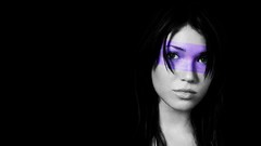 Dark purple woman black background mandy moore brunettes 