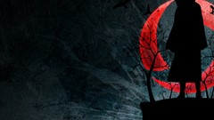 Dark Ravens red eyes silhouettes uchiha itachi akatsuki naruto 