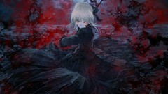 Dark red blondes anime girls fate stay night fate series Saber 