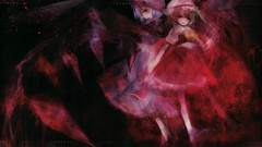 Dark red dress hats Vampires red eyes red dress blondes long 