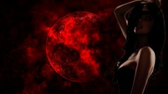 Dark red moon girl
