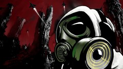 Dark red Music dubstep gas masks drum and bass Bassline