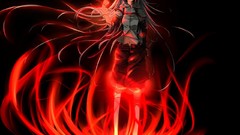 Dark Ribbons flames anime girls touhou mad