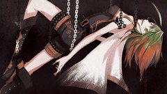 Dark Shorts chains belts boots short hair vocaloid yellow eyes 