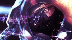 Dark text lights pilot red eyes blondes long hair hatsune miku 