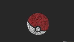 Dark Typography calligraphy Pokemon Pokeball minimalistic