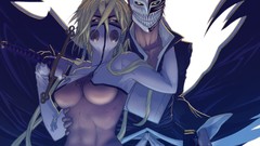 Dark weapons Anime white background Swords blondes masks fan 