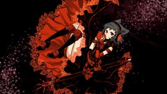 Dark weapons apples headphones dress red eyes red dress Swords 