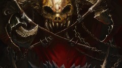 Dark weapons blood paintings skulls artwork fantasy art