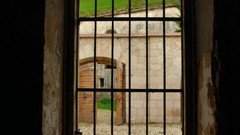 Dark windows gate lattice abandoned Bricks architecture stone 