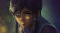 Dark woman Avatar sad blue eyes artwork korra Avatar: The 
