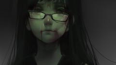 Dark woman blood glasses Coco faces schoolgirls school uniforms 