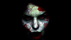 Dark woman blood red eyes faces