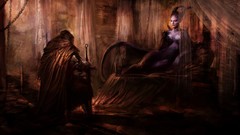 Dark woman horns armor Warriors tails Succubus artwork fantasy 