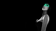 Dark woman selective coloring