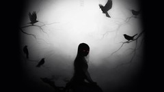 Dark woman silhouettes