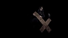 dark Women horror cross Minimalism Simple Background
