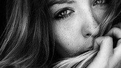 Darkness black and white woman grayscale