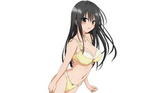 Darkness embarrassed belly legs blush yellow eyes bra black 