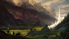 Darkness Minas Tirith artwork Osgiliath fantasy art Noah Bradley