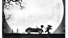 Darkness Trees dark moon cars monochrome bats mice top gear