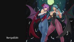 Darkstalkers wings purple hair