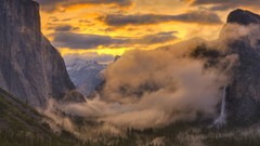 Dawn California Yosemite National Park valleys